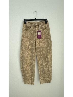 Loveimgs Barrel Jeans Tan Paisley